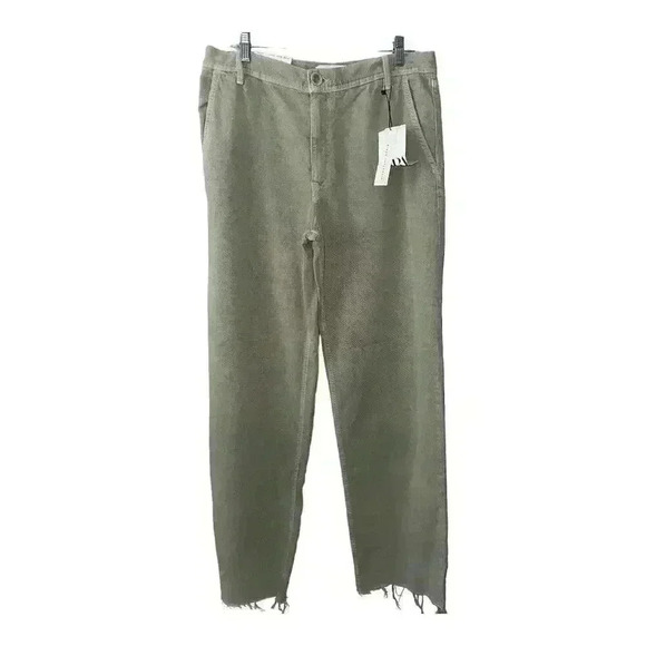 Zara Womens Khaki Green Wide Leg Piper Chino, XL - Picture 2 of 9